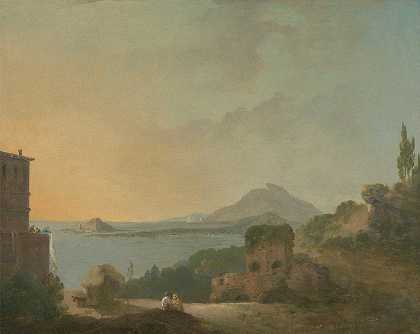西塞罗s别墅和波佐利湾`Ciceros Villa and the Gulf of Pozzuoli (1773 ~ 1780) by Richard Wilson