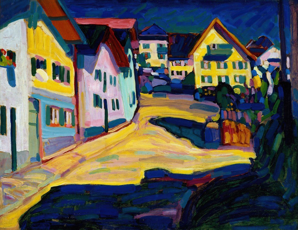 1908年，布尔根斯特拉斯1号，默诺`Murnau, Burggrabenstrasse 1, 1908 (1908) by Wassily Kandinsky