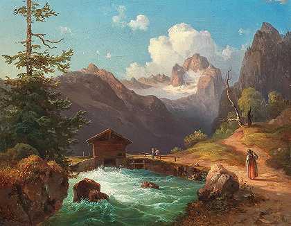达克斯坦地块景观`A View of the Dachstein Massif by Edmund Mahlknecht