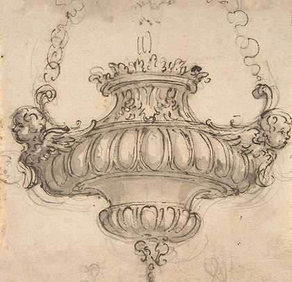 悬浮式香炉的设计`Design for Suspended Censer (1652–1725) by Giovanni Battista Foggini