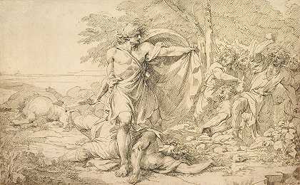 古典学科可能是一场战斗的后果`Classical Subject; Possibly the Aftermath of a Battle (1760–79) by John Hamilton Mortimer