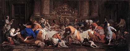 在法利赛人的家里吃晚餐`Dinner at the House of the Pharisee (1748) by Maria Felice Tibaldi  