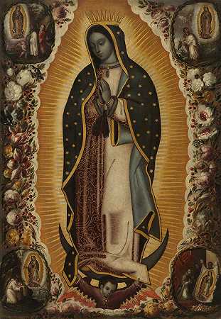 瓜达卢佩圣母院`Virgin of Guadalupe (La Virgen de Guadalupe) (1691) by Manuel de Arellano