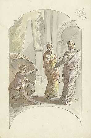 提奥奇尼斯要求亚历山大不要站在他的灯光下`Diogenes vraagt Alexander niet in zijn licht te staan (1677 ~ 1755) by Elias van Nijmegen