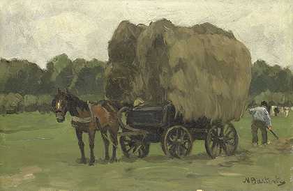 干草车`Hay Wagon (1870 ~ 1939) by Nicolaas Bastert