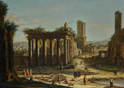 罗马，一个随想的论坛`Rome, A Capriccio View Of The Forum by Jacopo Fabris