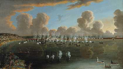 1790年5月15日弗雷德里克森战役`Slaget vid Fredrikshamn den 15 maj 1790 (1792) by Johan Tietrich Schoultz