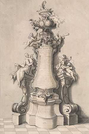 坟墓设计`Tomb Design (1740–75) by Ignaz Günther