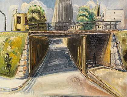 乌尔姆桥下`Unterführung in Ulm (1933) by Paul Kleinschmidt