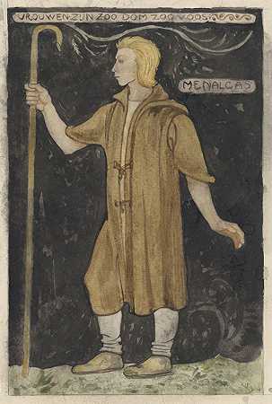 Menalcas服装设计`Ontwerp voor kostuum voor Menalcas (1910) by Richard Nicolaüs Roland Holst