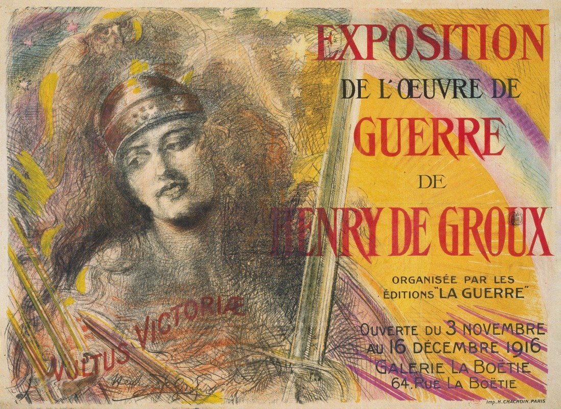 暴露亨利·德格罗克斯的战争作品`Exposition de loeuvre de guerre de Henry de Groux (1916) by Henri de Groux