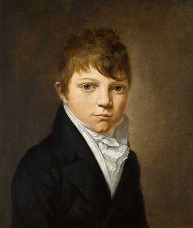 一个小男孩的肖像`Portrait of a young boy by Louis Léopold Boilly