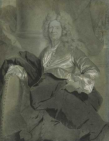 男人肖像`Portrait of a Man (1710–1720) by Hyacinthe Rigaud