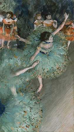 摇摆舞者（绿色舞者）`Swaying Dancer (Dancer in Green) (from 1877 until 1879) by Edgar Degas