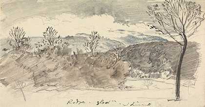 谢泼德先生的观点s、 格洛斯特郡山脊`View at Mr. Sheppards, The Ridge, Gloucestershire by John Linnell