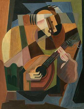 琵琶演奏者`Le Joueur De Luth (1917~1918) by María Blanchard