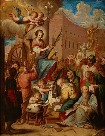 圣凯瑟琳的神化`Apotheosis of Saint Catherine (17th century)