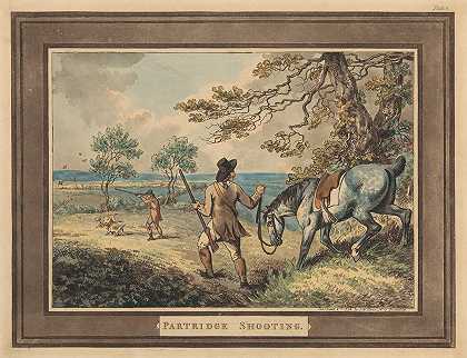 鹧鸪射击`Partridge Shooting (1796) by Samuel Howitt