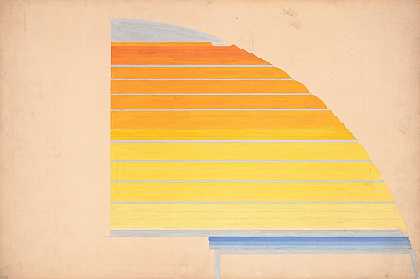 辛辛那提联合码头设计。]【天花板颜色处理研究】`Design for Cincinnati Union Terminal.] [Study for the color treatment of the ceiling (1933) by Winold Reiss