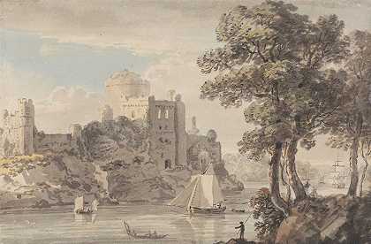 河上的城堡`A Castle on a River by Paul Sandby