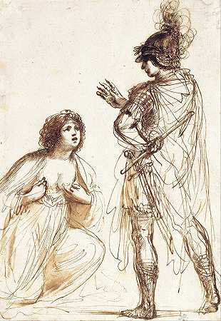 克利奥帕特拉和屋大维`Cleopatra and Octavian (1640) by Guercino