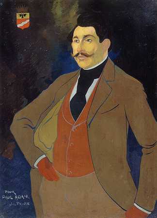 保罗·亚当肖像`Portrait de Paul Adam (1900) by Georges de Feure