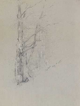 干溪`Dry Brook (1888) by Jervis McEntee