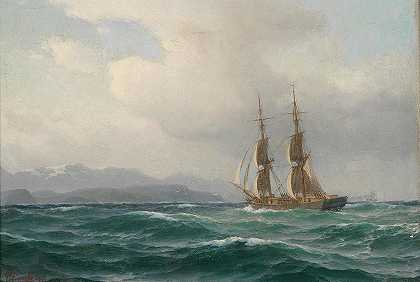 海洋绘画`Maritime Painting by Carl Emil Baagøe