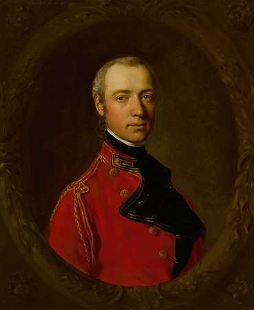 勋爵上校的肖像。查尔斯·汉密尔顿（1727-1806）`Portrait of Colonel The Hon. Charles Hamilton (1727~1806) by Thomas Gainsborough