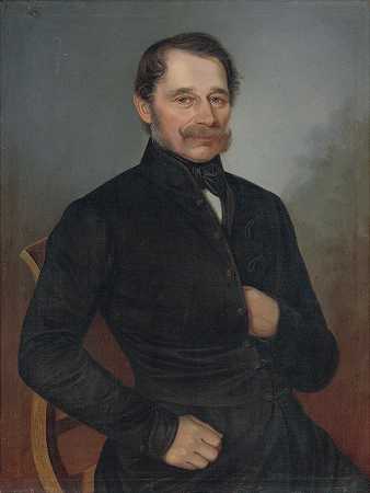 德鲁霍维茨的肖像`Portrait of M. Dluhovits (1854) by Peter Michal Bohúň