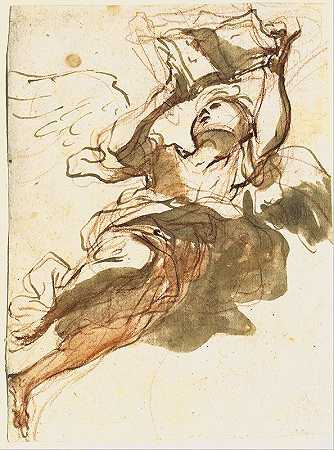 飞行天使`Flying Angel (1613 ~ 1699) by Mattia Preti