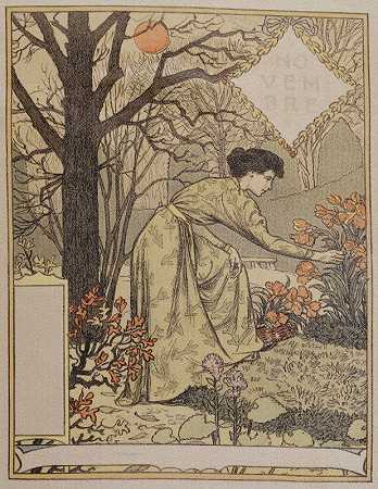 十一月`Novembre (1896~1898) by Eugène Grasset
