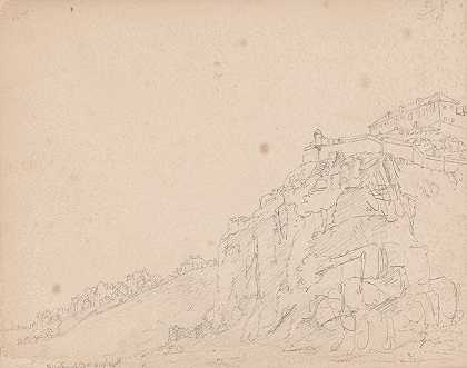苏格兰爱丁堡城堡`Edinburgh Castle, Scotland (1792) by James Moore
