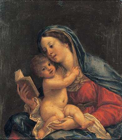 麦当娜带着孩子`Madonna with the Child (1630) by Francesco Albani