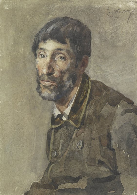 男子肖像`Portret van een man (1856 ~ 1933) by Emile Charles Wauters