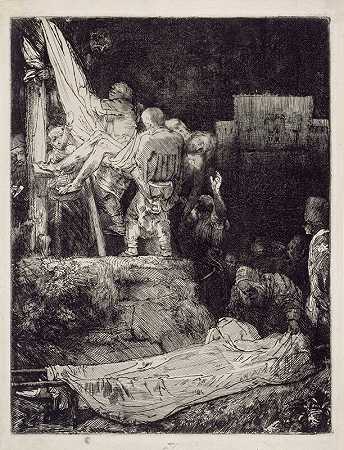 从十字架上下来`The Descent from the Cross by Torchlight (1654) by Torchlight by Rembrandt van Rijn