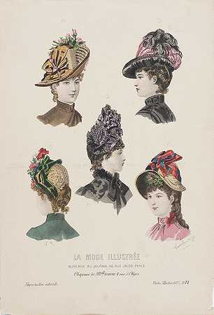 时尚版图示模式`Fashion Plate for La Mode Illustrée (1887)