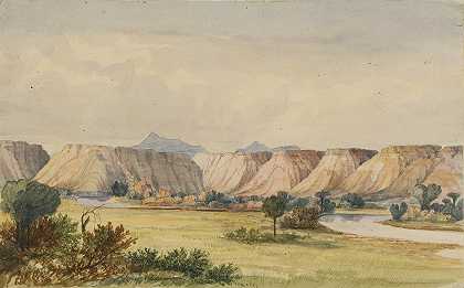 提顿山谷`Teton Valley (1854) by John Mix Stanley