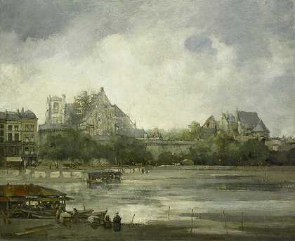 南特景观`View of Nantes (1890 ~ 1928) by Willem Leendert Bruckman