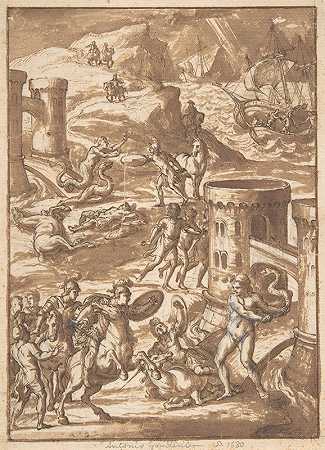 神话场景`Mythological Scene (1602–30) by Antonio Gandini