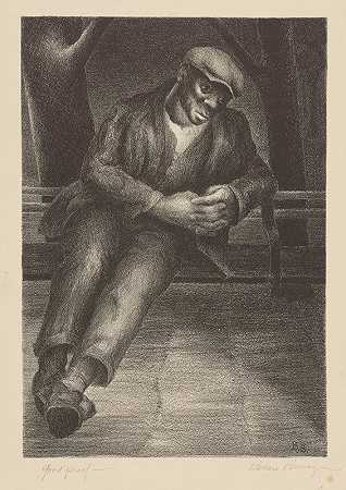替补队员`Man on Bench (1935 ~ 1943) by Barbara Burrage
