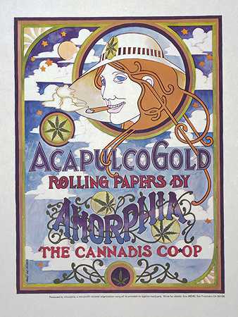 阿卡普尔科滚金纸`Acapulco Gold rolling papers by Amorphia, the cannabis co~op by Amorphia, the cannabis co-op