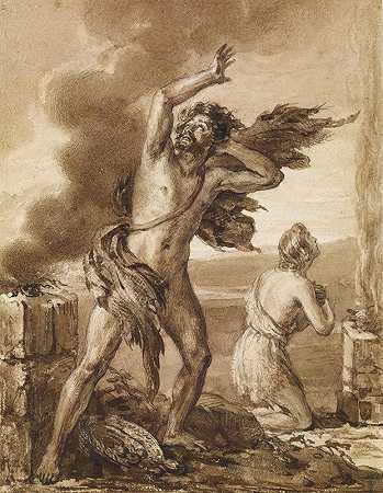 拒绝凯恩人类的牺牲（创世纪四）`The Rejection of Cains Sacrifice (Genesis IV) (1842) by Sir John Everett Millais