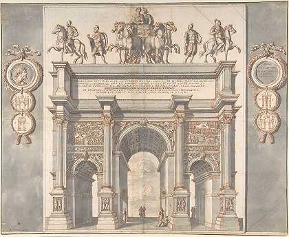 Septimius Severus拱门的重建`A Reconstruction of the Arch of Septimius Severus (before 1704) by Jan Goeree