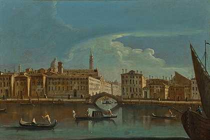 从威尼斯的孟蒂坎蒂桥看诺夫方达门特教堂`A view of the Fondamente Nove with the Ponte dei Mendicanti, Venice by Francesco Tironi