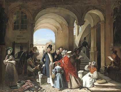剩下的邮递员`La Poste Restante by François–Auguste Biard