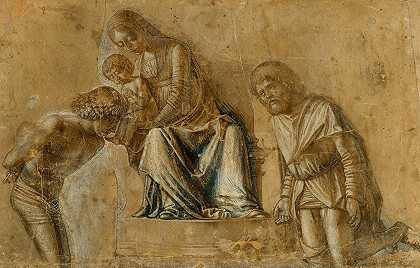 麦当娜与圣人罗奇和塞巴斯蒂安的孩子`Madonna and Child with Saints Roch and Sebastian (early 16th century) by Michele da Verona