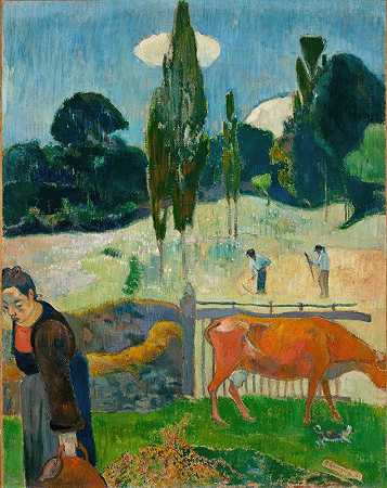 红牛`The Red Cow (1889) by Paul Gauguin