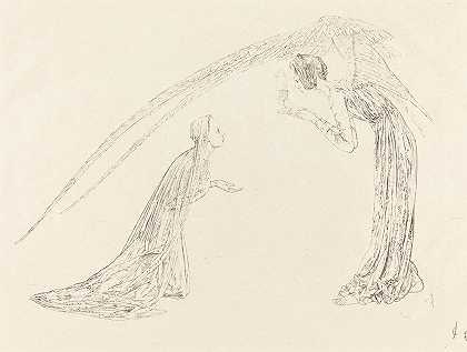 公告`The Annunciation (1893) by Carlos Schwabe