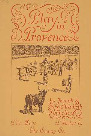 在普罗旺斯扮演贡献者的名字`Play in Provence Contributor Names (1892) by Joseph Pennell